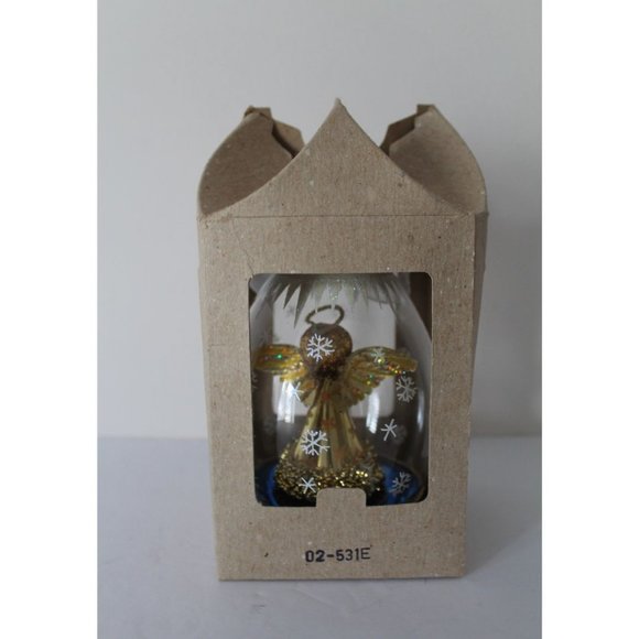 Christopher Radko Italian Gold Angel Globe Blue Gold Starry Bottom Ornament - Picture 6 of 8
